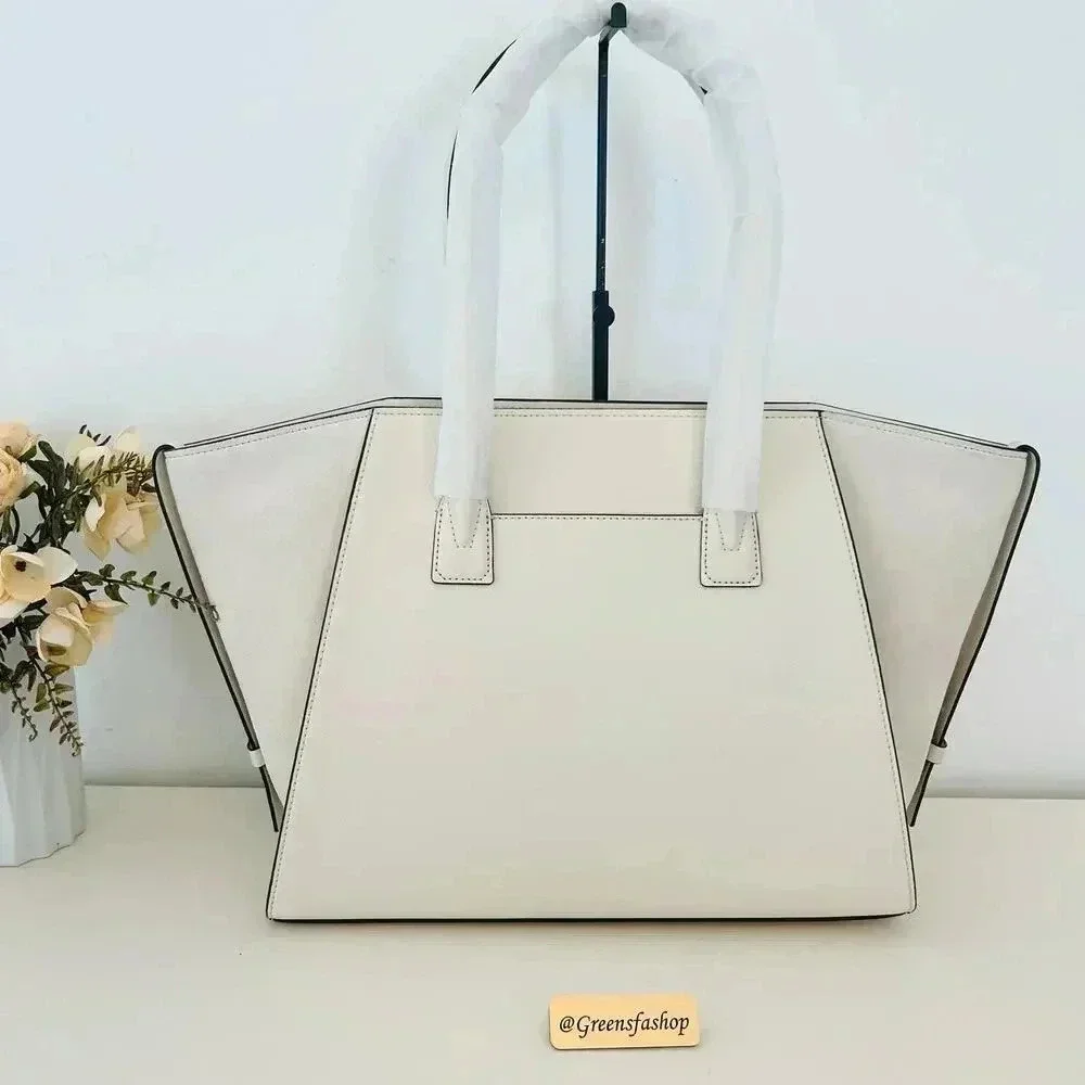 Michael Kors Purse MK Avril Extra-Large Leather and Suede Tote Bag LT Cream